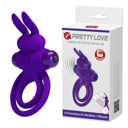 Vibrating Silicone Cock Ring – 10 Speeds