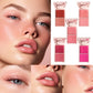 2in1 Spring Pink Blush Matte Dewy Rosy Blush Makeup Pan Long Wearing High Pigment Orange Red Cream & Powder Blush Palette