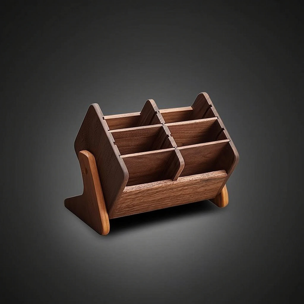 Wooden Cosmetic Storage Organizer with Compartments