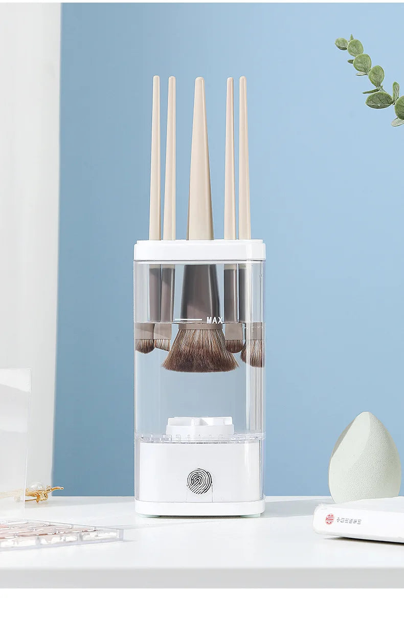 Automatic Makeup Brush Cleaning Machine Electric Cosmetic Tool with Storage Case for Powder Puff Sponge Lazy Beauty Essential