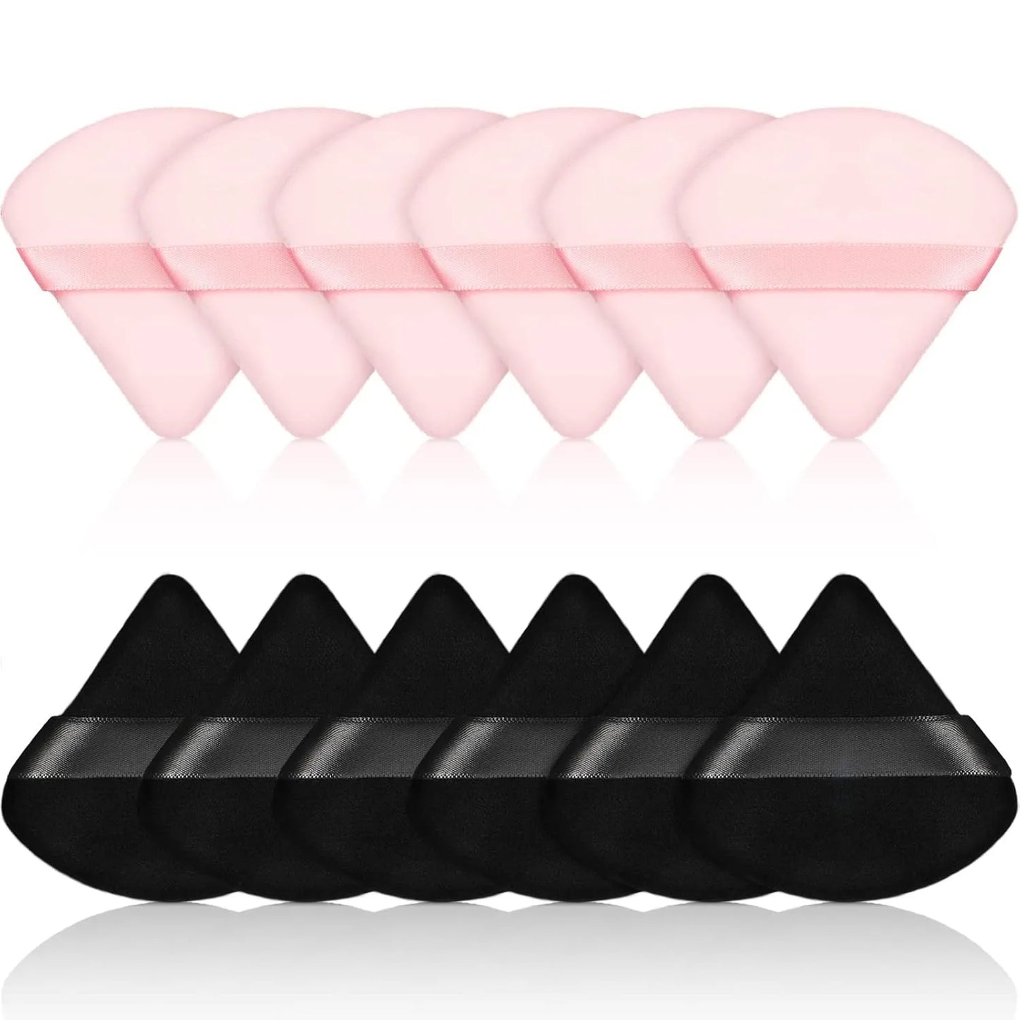 12 Pieces Powder Puff Triangle Face Makeup Cosmetic for Loose Powder Soft Body Washable Reusable Foundation Sponge Mineral Wet D
