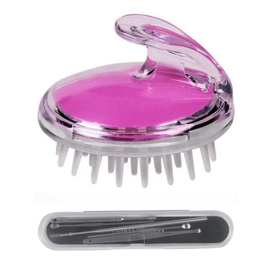 Scalp Massager & Ear Pick Kit – Hair Brush & Cleaner Set