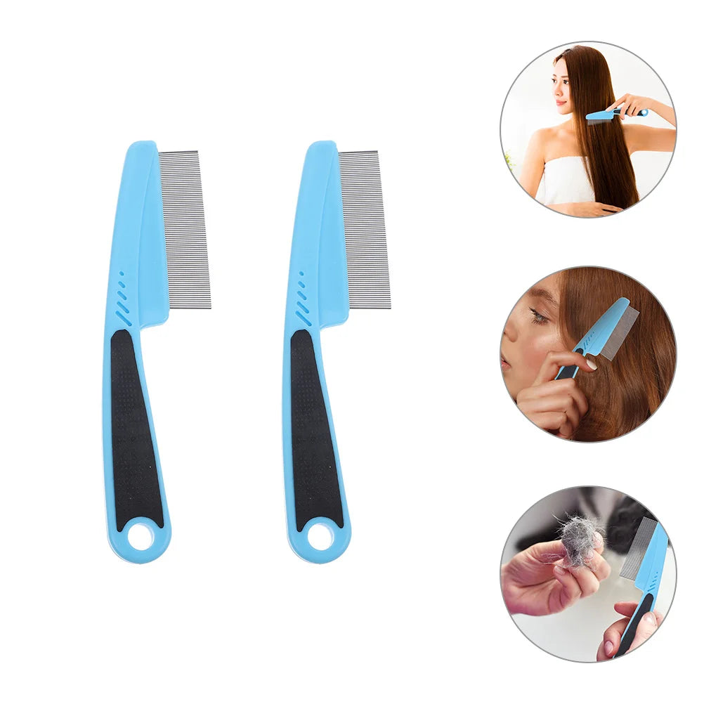 2-Piece Stainless Steel Fine Tooth Comb – Dandruff Remover