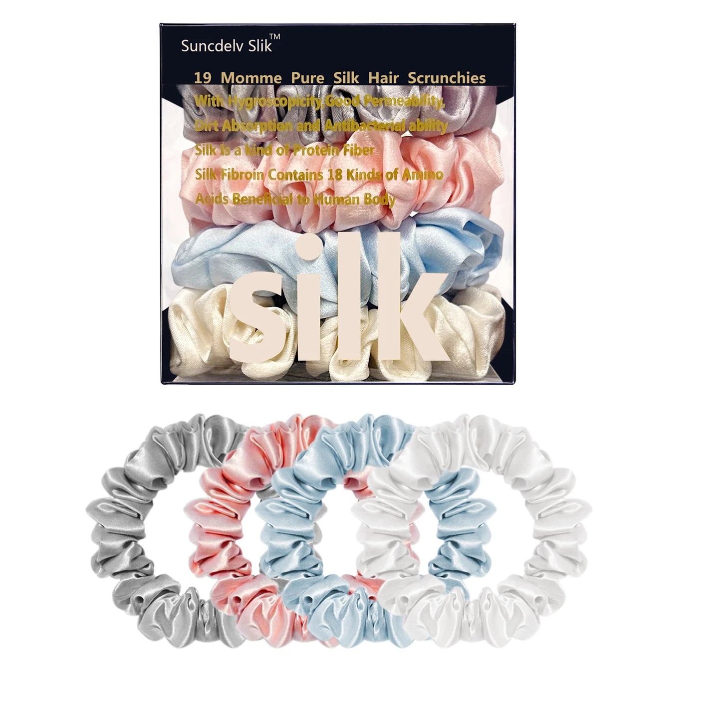 Silk Hair Scrunchies – Pure Mulberry Skinny Hair Ties