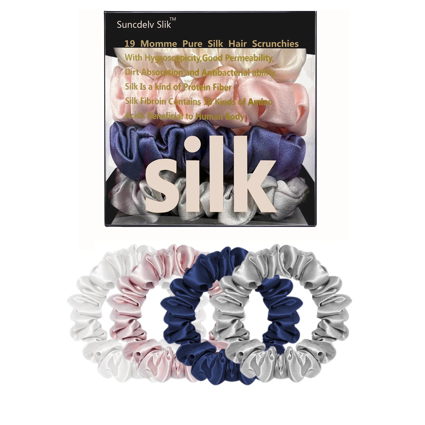 Silk Hair Scrunchies – Pure Mulberry Skinny Hair Ties