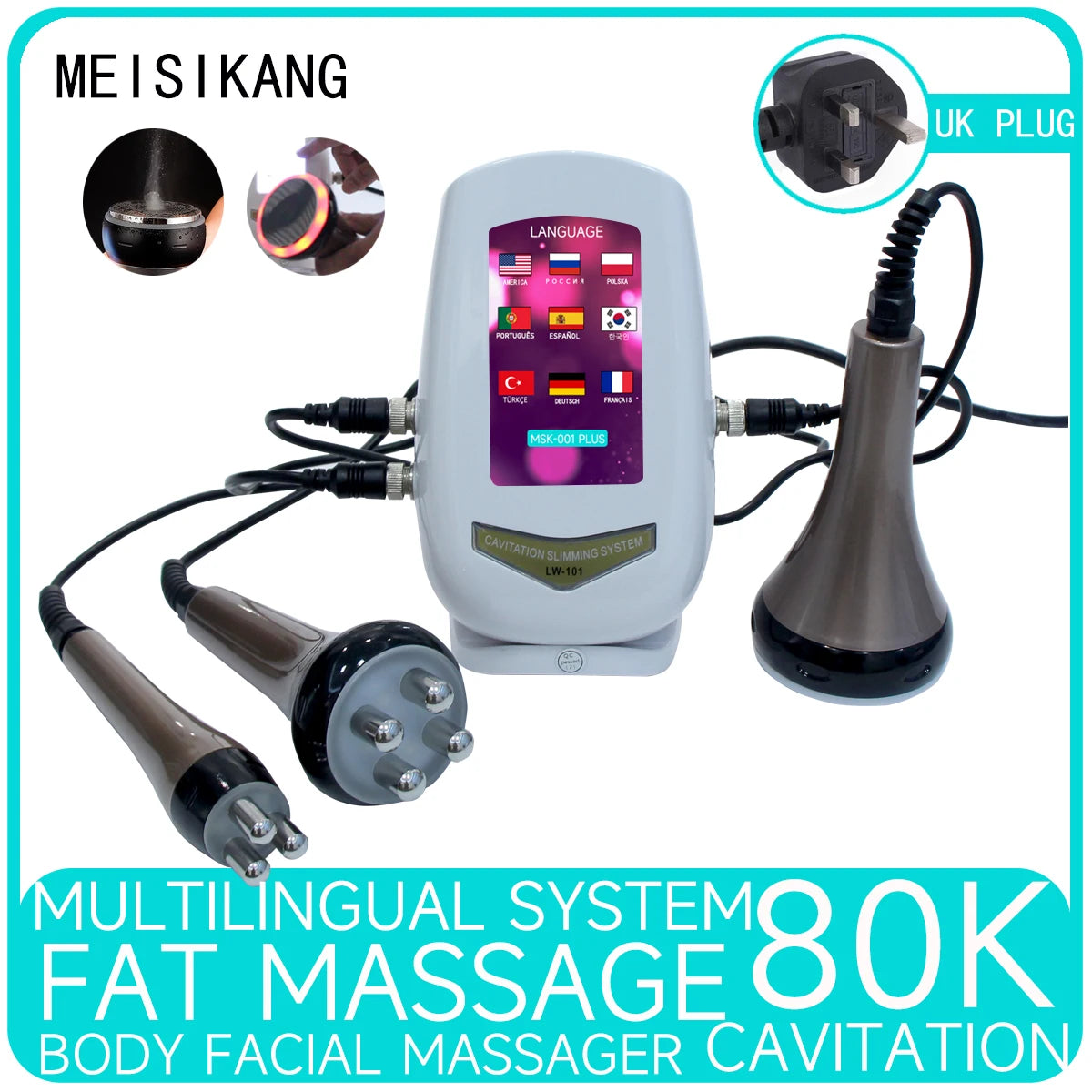 MEISIKANG 3-in-1 Cavitation Ultrasonic Machine – Body & Face Care