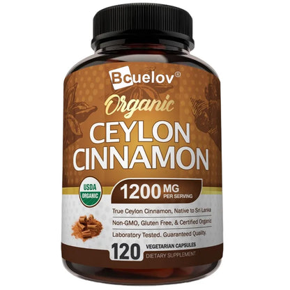 Organic Ceylon Cinnamon 1200mg – Blood Sugar & Heart Health Support
