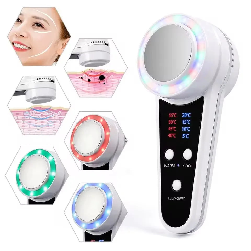 Hot Cold Facial Massager With Blue Photon For Acne Treatment And Repair