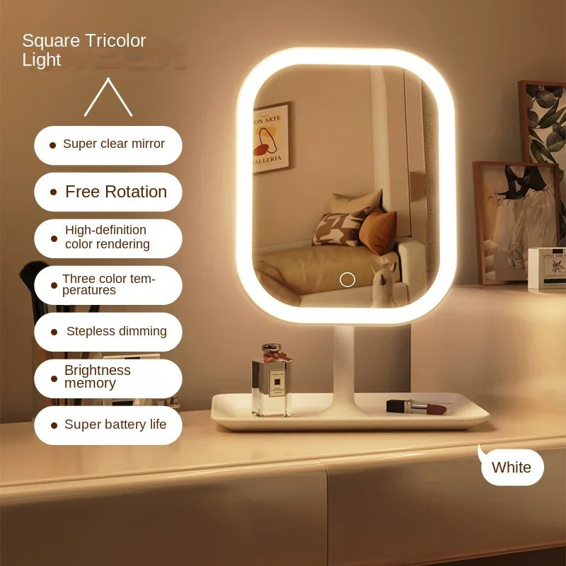 LED Touch Control Desktop Vanity Mirror