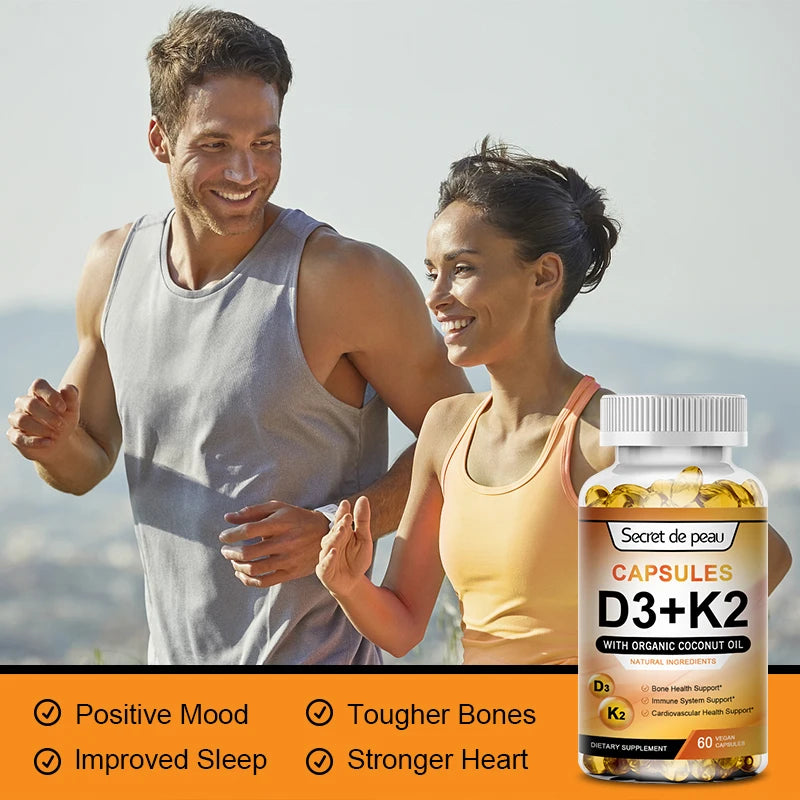 Vitamin D3 + K2 Capsules – Bone, Heart & Immune Support