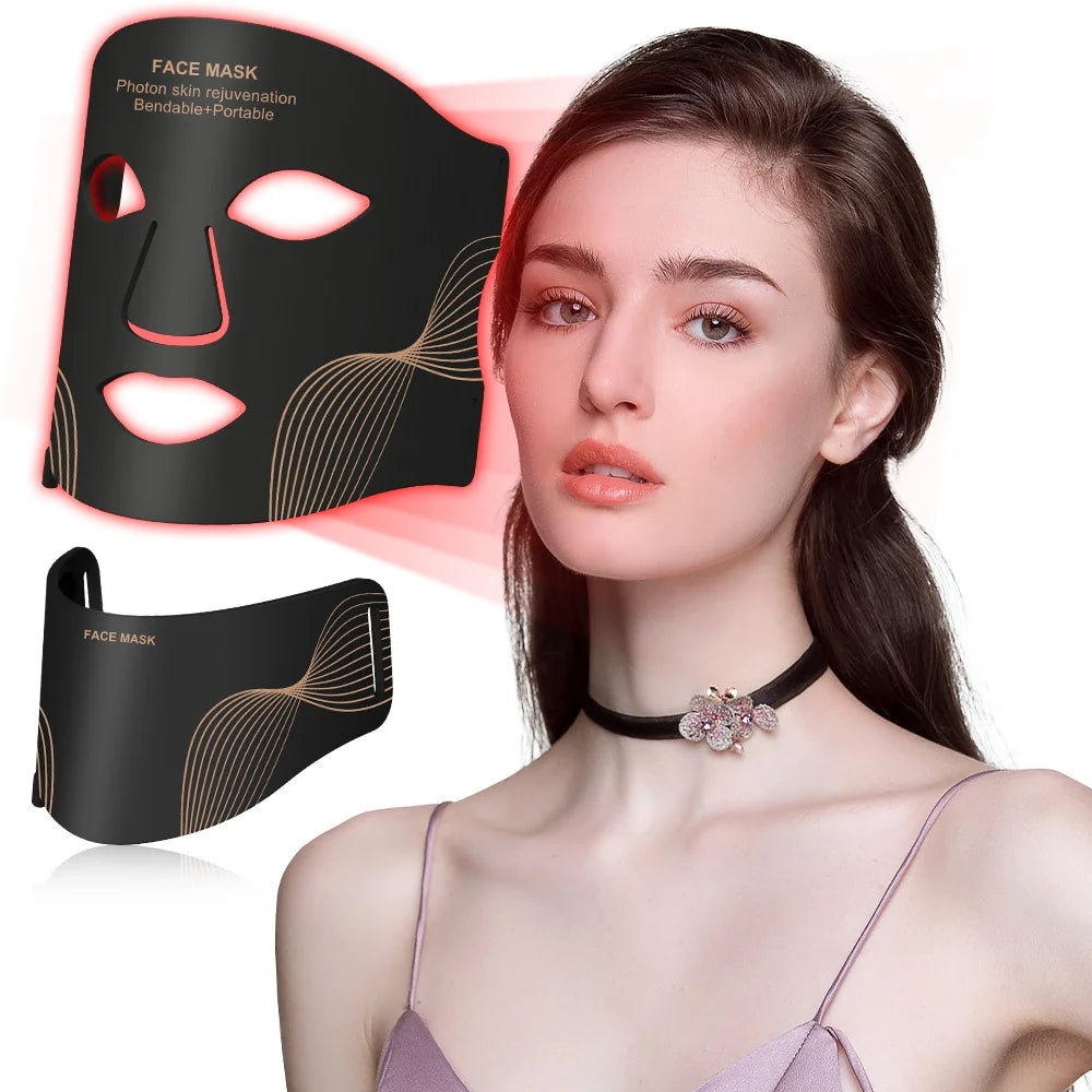 7-Color LED Light Therapy Face & Neck Mask — Wireless Silicone