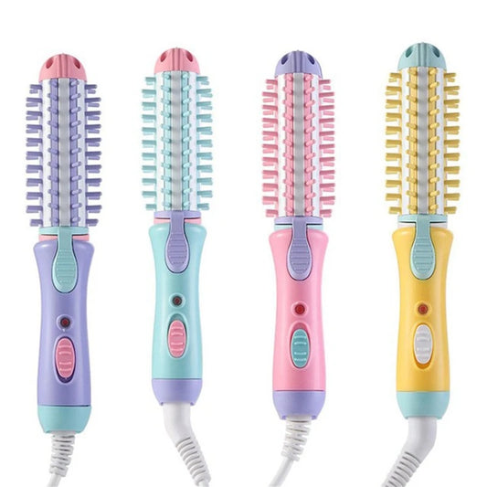 Travel Hair Styler – 2-in-1 Curler & Straightener Hot Brush
