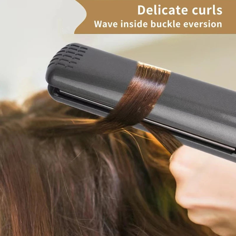 Mini Ceramic Flat Iron – Portable Hair Straightener Curler
