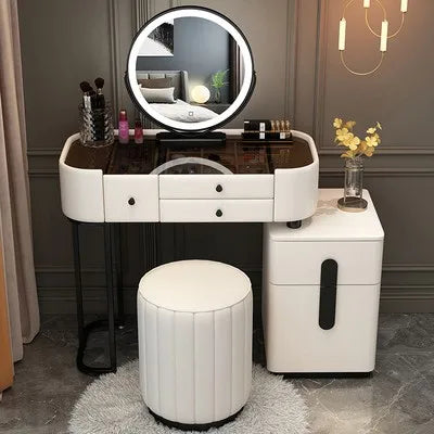 Wide Vanity Table with Storage Drawer