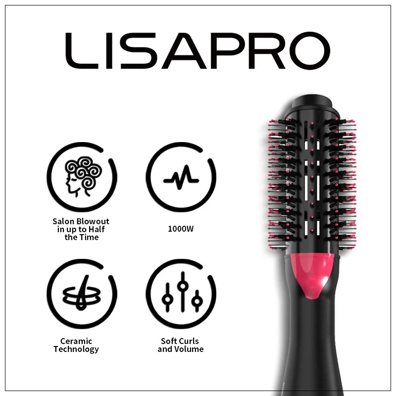 LISAPRO 3-in-1 Hot Air Brush – Dryer & Volumizer