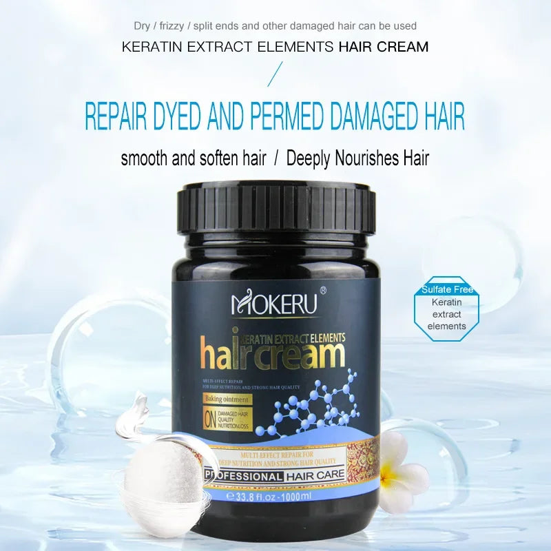 Keratin Hair Mask 5 Seconds Repair Damaged Hair Quality Improve Rough Restore Soft Hair Salon Conditioner Set 1000ml Shampoo
