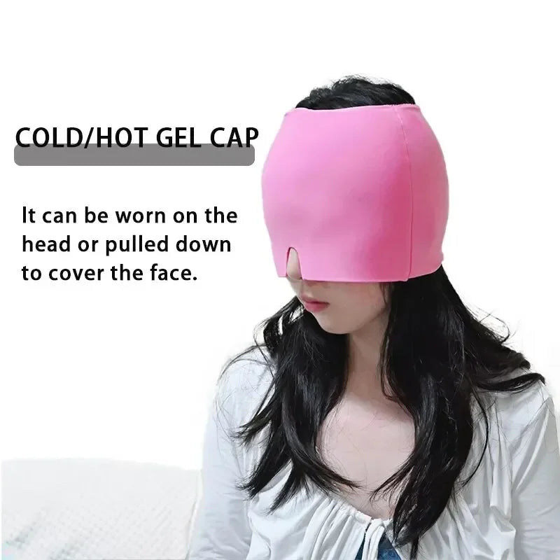 Portable Gel Cold Hot Head Ice Cap with Sleep Eye Mask for Relaxation