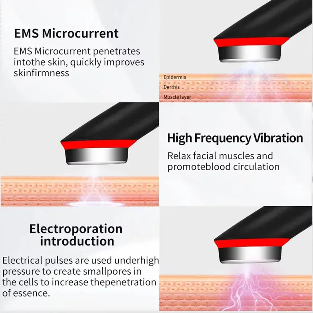 7 Color Led Eye Light Therapy Wand Red Blue Facial Skincare Massager
