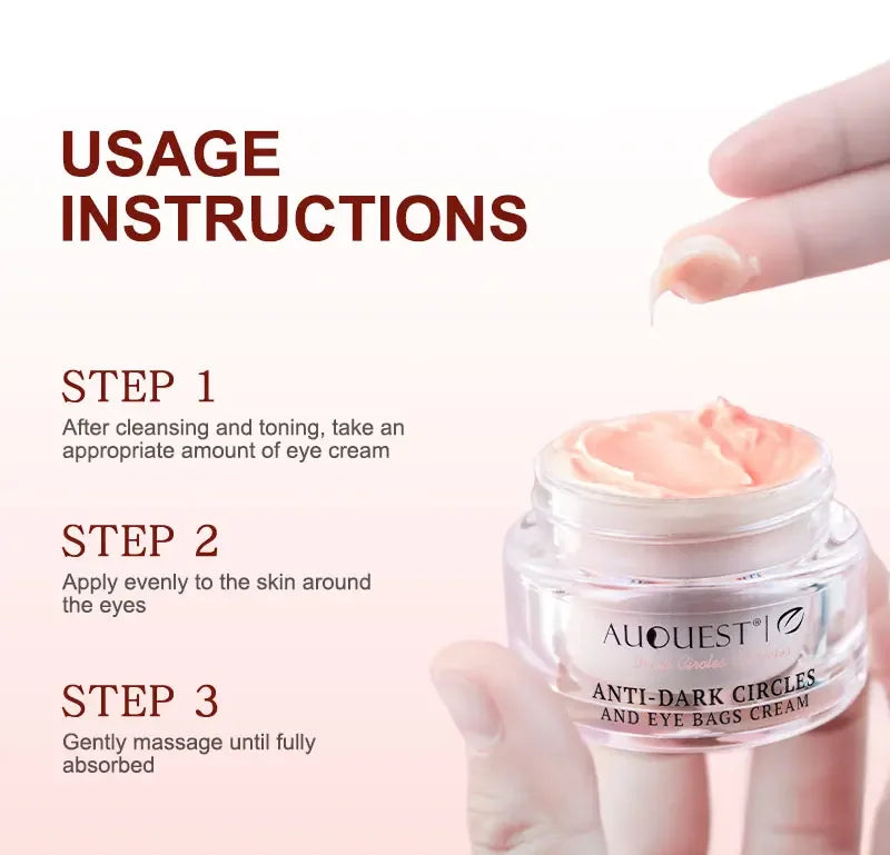 AUQUEST Eye Bags Dark Circles Eye Cream Under Eye Skin Care Caffeine Brightening Peptide Firming Eye Care Beauty Cream Products