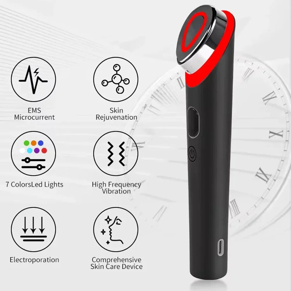 7 Color Led Eye Light Therapy Wand Red Blue Facial Skincare Massager