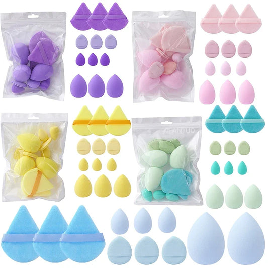 12PCS Cosmetic Puff Set – Triangle & Egg Blenders