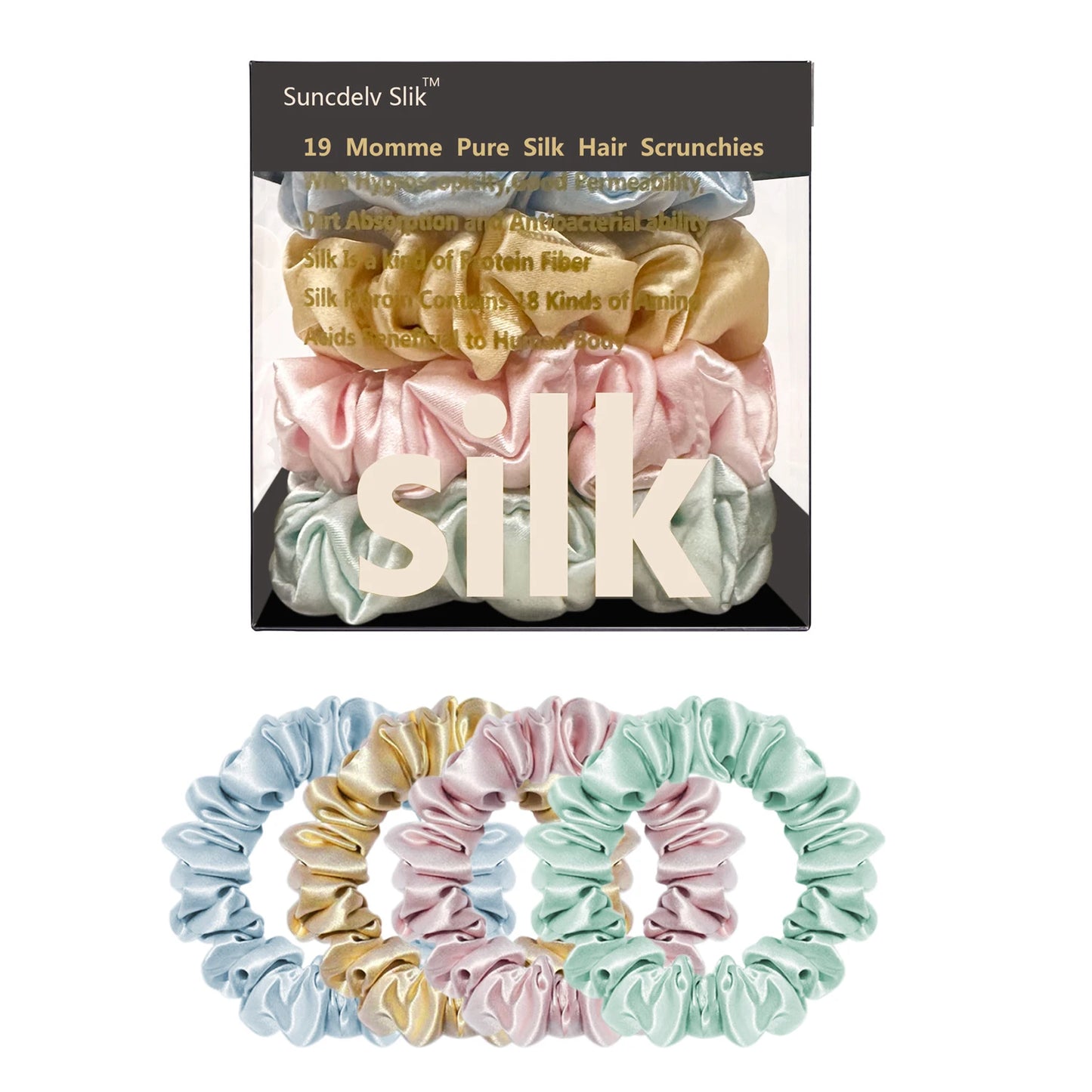 Silk Hair Scrunchies – Pure Mulberry Skinny Hair Ties