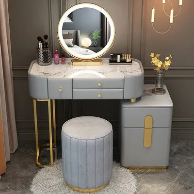Wide Vanity Table with Storage Drawer