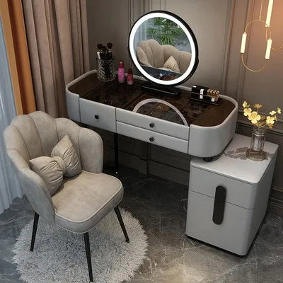 Wide Vanity Table with Storage Drawer