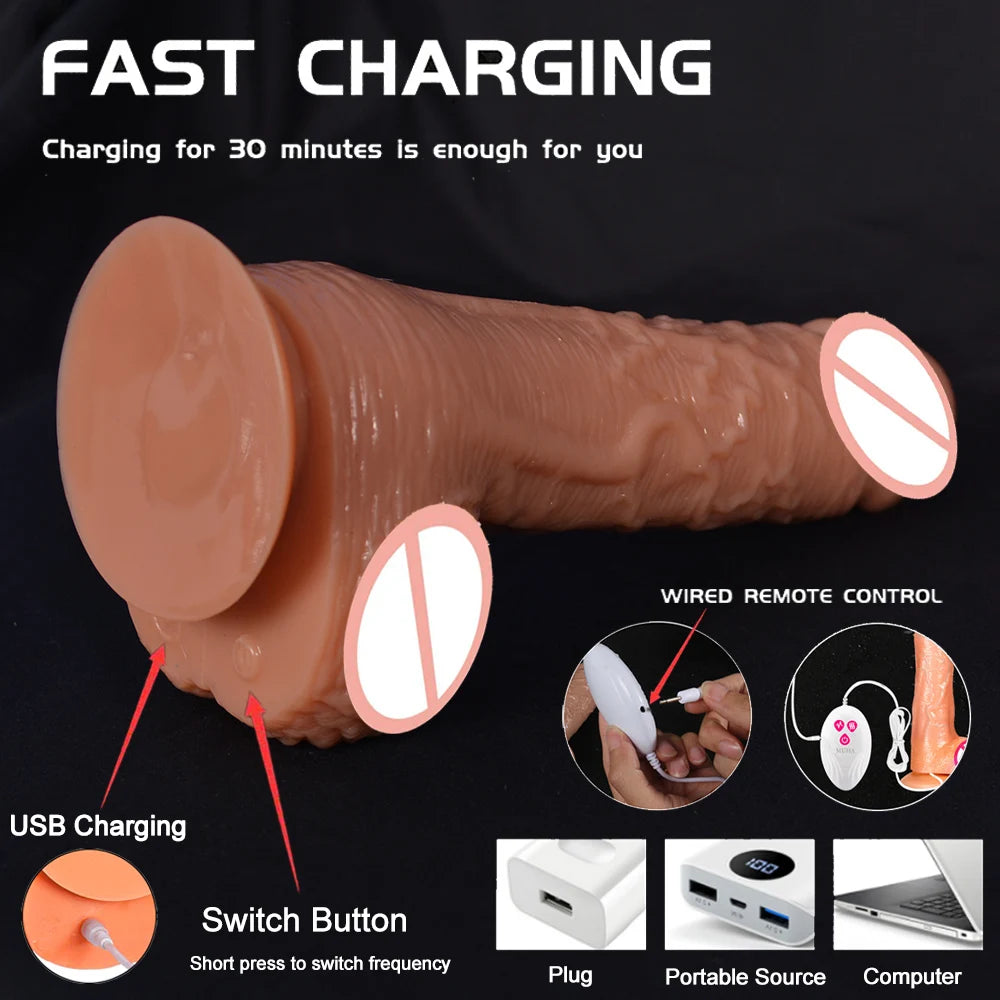 Thrusting Realistic Dildo w/ Remote