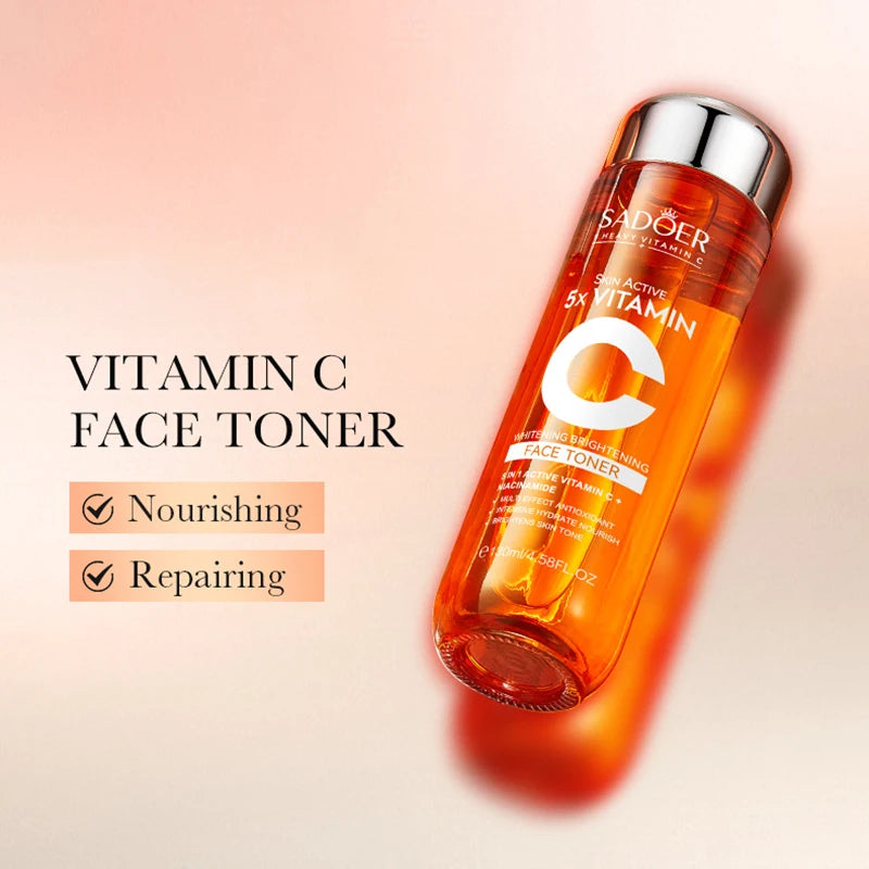 SADOER Vitamin C Skincare Set – 6pcs Cream, Serum & Cleanser