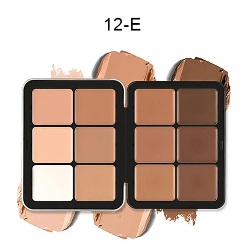 12-Color Concealer & Blush Palette – Matte Highlight & Contour