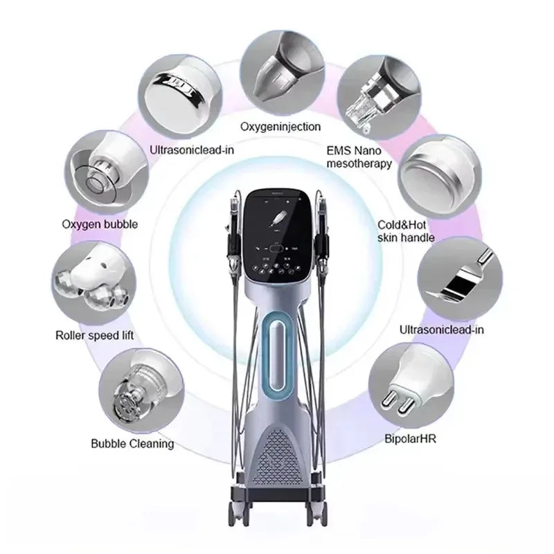 9 In 1 Aqua Peeling Facial Machine Hydra Scrub Dermabrasion Oxygen Jet Device
