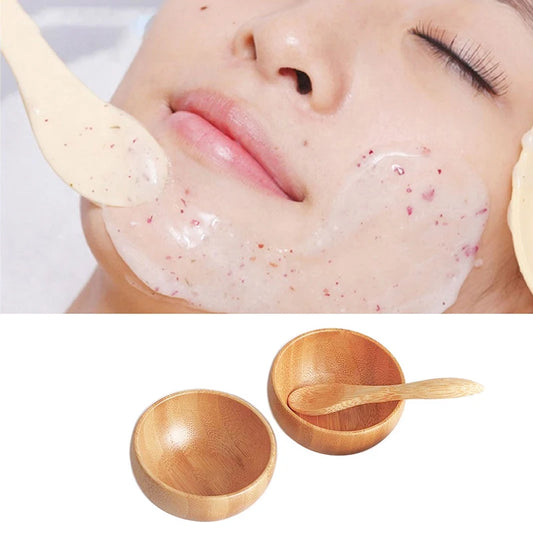 Mini Bamboo Mixing Bowl Set – DIY Face Mask Tools