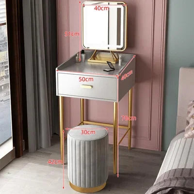 Light Luxury Small High-end Dressing Table Nordic Dressers Bedroom Furniture Modern Minimalist Creative Personality Makeup Table
