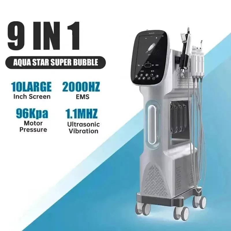9 In 1 Aqua Peeling Facial Machine Hydra Scrub Dermabrasion Oxygen Jet Device