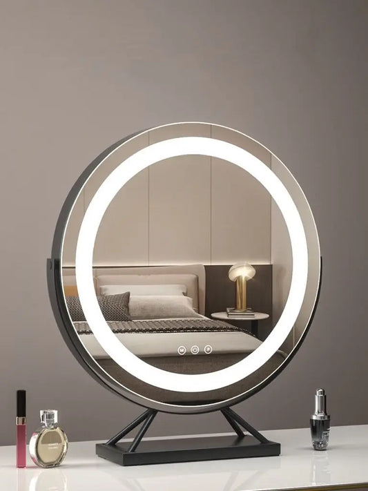 Lighted Vanity Makeup Mirror with Lights 3 Color Lighting Modes with 15X Magnification Mirror Smart Touch Control 360°Rotation
