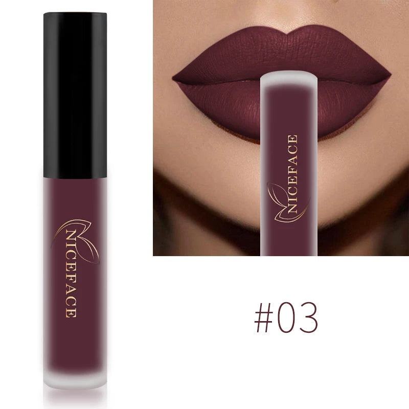 Niceface Lip Gloss – Waterproof Matte Liquid Lipstick
