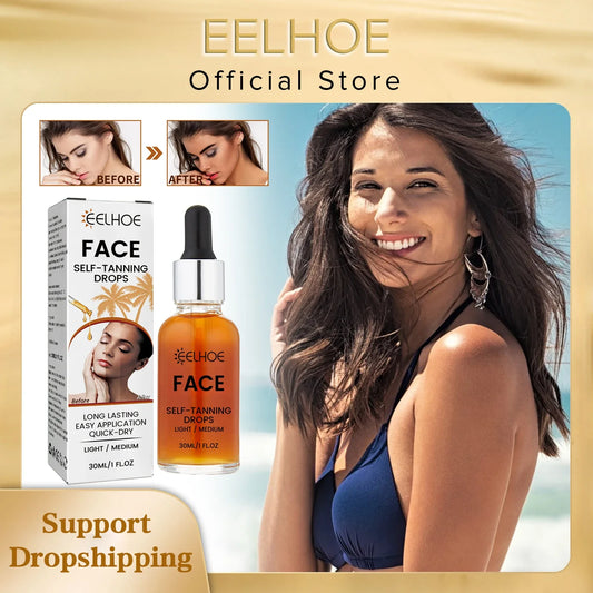 EELHOE Self-Tanning Drops – Liquid Sunless Tan Oil for Face & Body