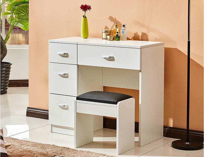 Compact Folding Corner Vanity Table