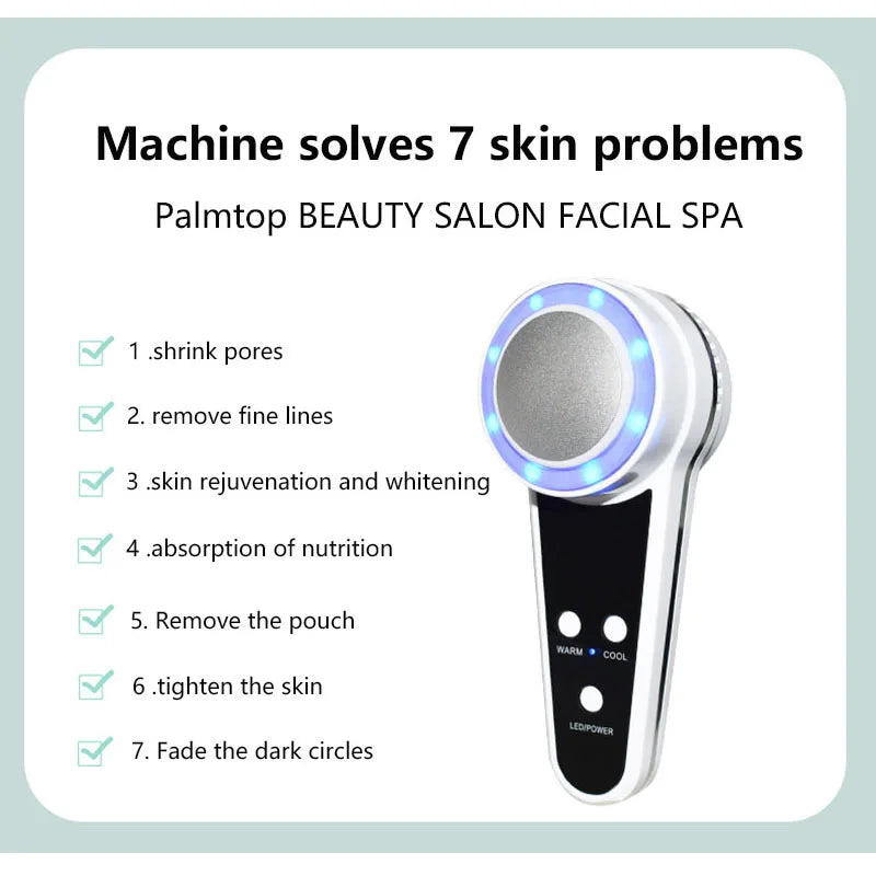 Hot Cold Facial Massager With Blue Photon For Acne Treatment And Repair