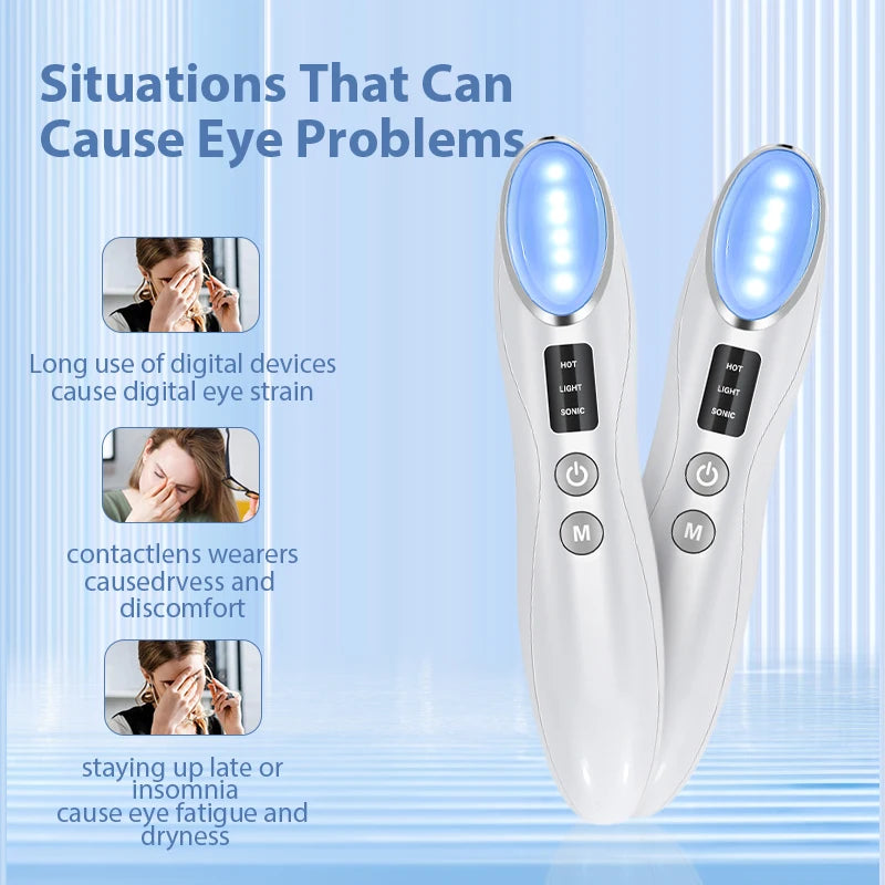 Led Photon Eye Massager 3 In 1 Facial Anti Wrinkle Skincare Wand