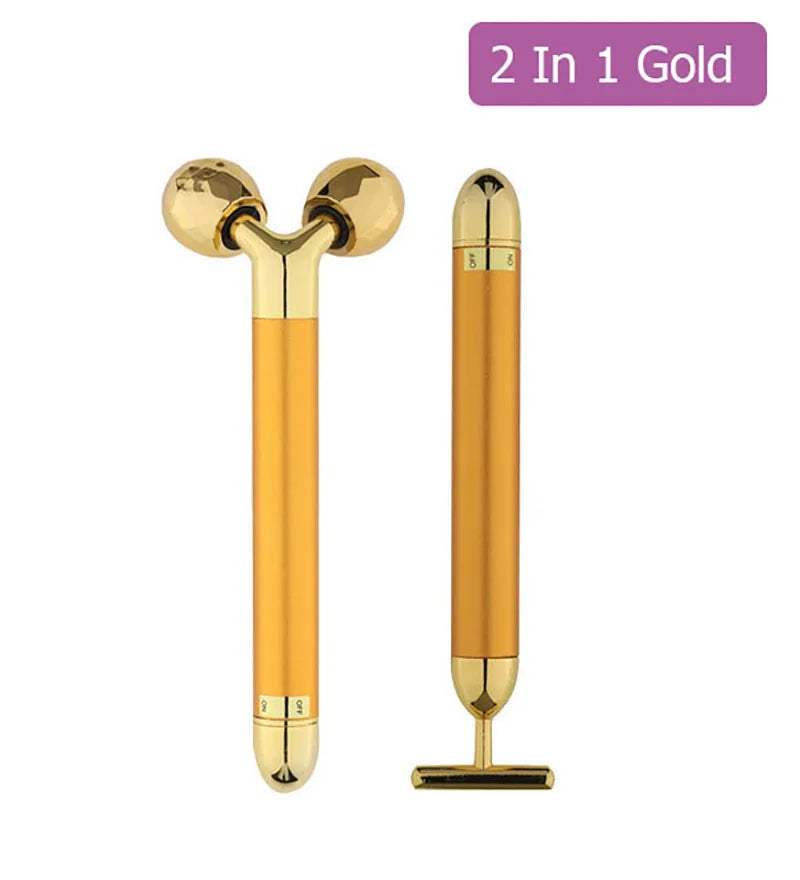 24K Gold Vibrating Face Roller