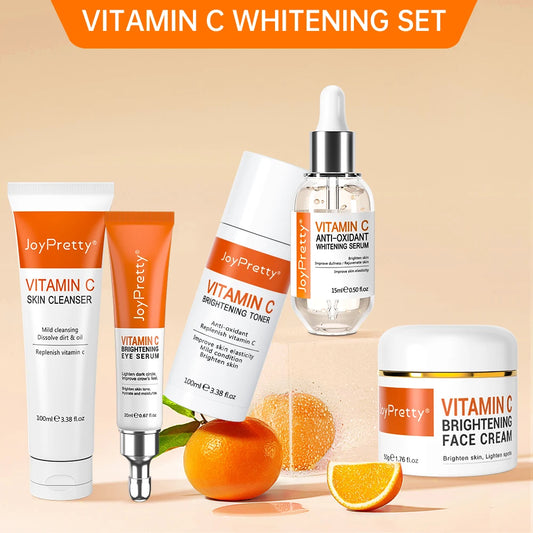 JoyPretty Vitamin C Skincare Kit – 5pcs Whitening & Moisturizing Set