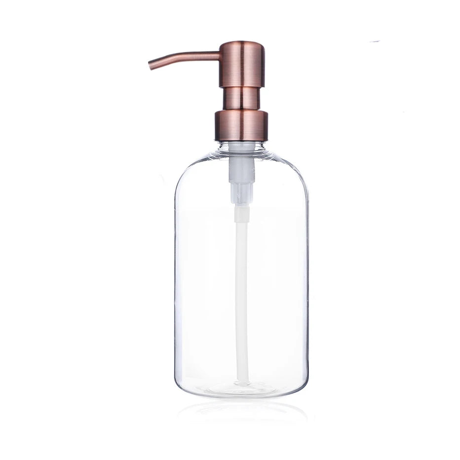 Clear Shampoo & Body Wash Dispenser Set – Stainless Pump