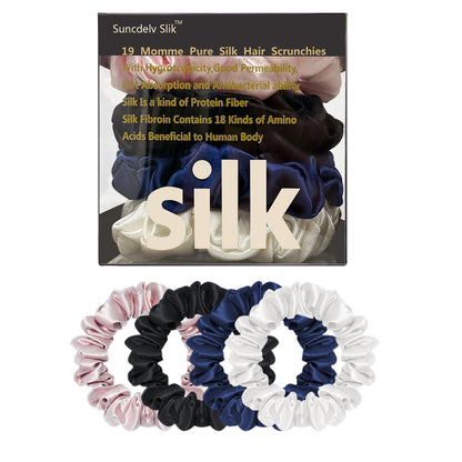 Silk Hair Scrunchies – Pure Mulberry Skinny Hair Ties