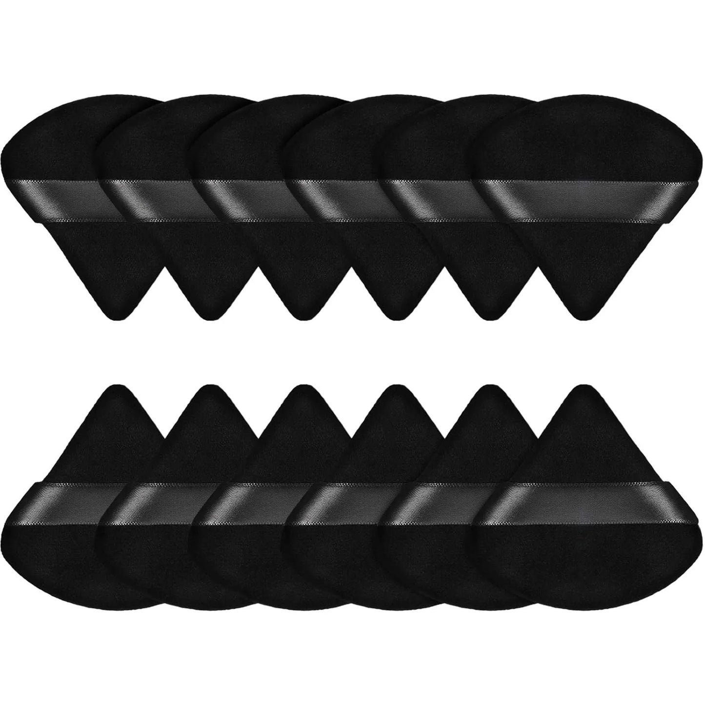 12 Pieces Powder Puff Triangle Face Makeup Cosmetic for Loose Powder Soft Body Washable Reusable Foundation Sponge Mineral Wet D