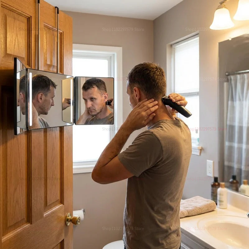 Foldable Three-Way Travel Vanity Mirror