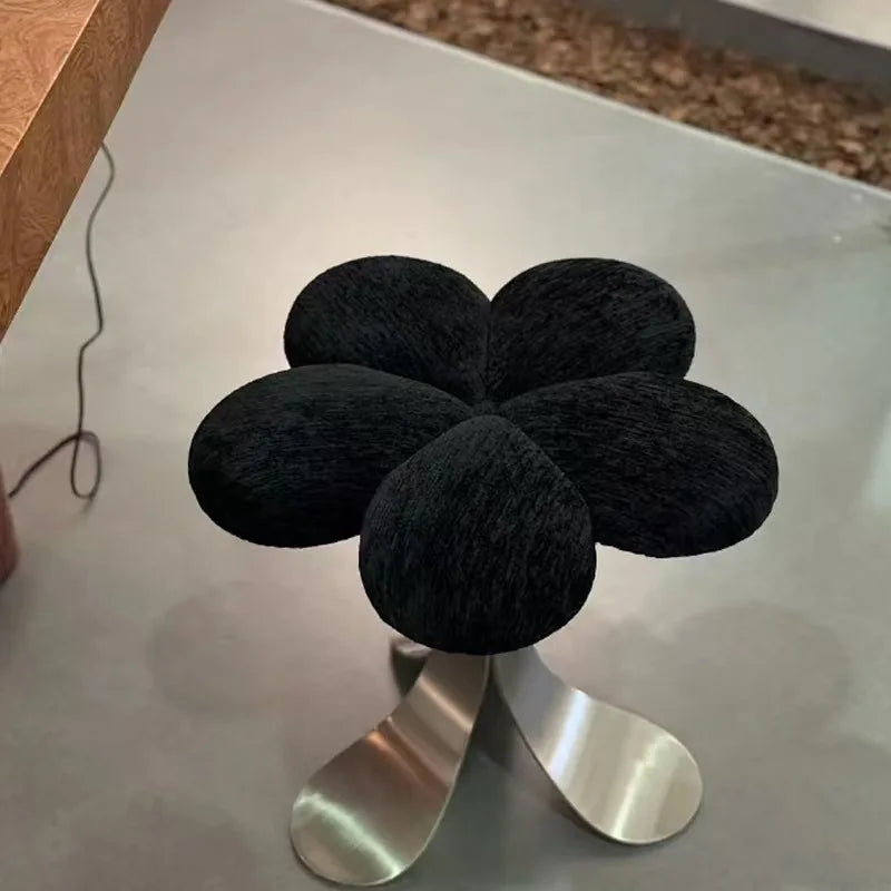 Velvet Vanity Stool with Steel Legs — Complete your vanity setup with a seat as elegant as the mirror in front of it | Beautifully Within