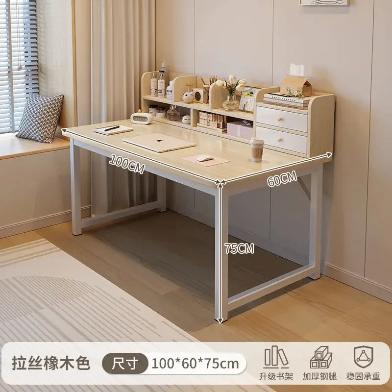 Simple Dressing Table Makeup Table with Storage Vanity Desk with Mirror and Led Lights Study Table Student Desk for Bedroom