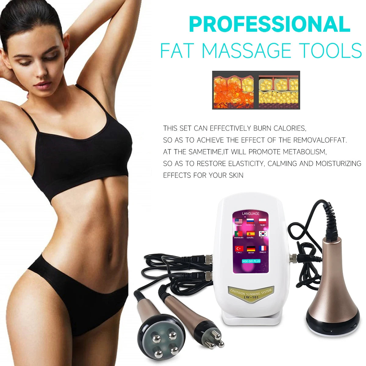 MEISIKANG 3-in-1 Cavitation Ultrasonic Machine – Body & Face Care